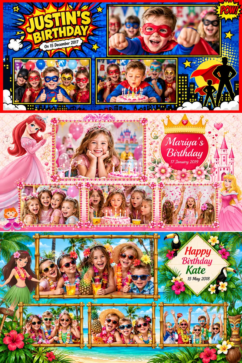 Fotobox-Druckvorlage Kindergeburtstag (Beispiel-Design)